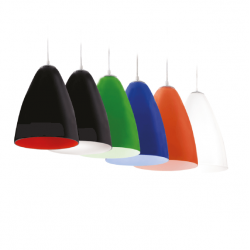 Colgante donbell ct19g para 1 luz e27 base platil tulipa negro con blanco 22cms