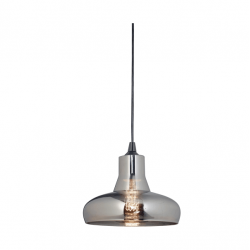 Colgante donbell thor vidrio espejado con cable textil cromo 19cms e27