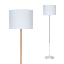 Lámpara de pie DABOR TOKIO para 1 luz E27 madera con pantalla blanca
