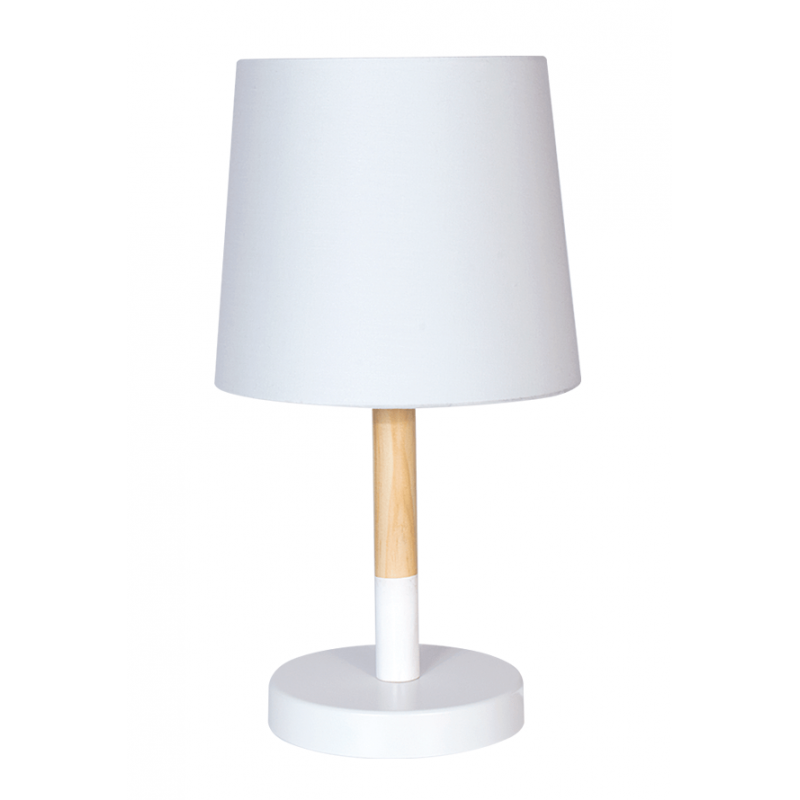 Lámpara de mesa DABOR TOKIO para 1 luz E27 madera con pantalla blanca Lámpara de mesa DABOR TOKIO para 1 luz E27 madera con pantalla blanca