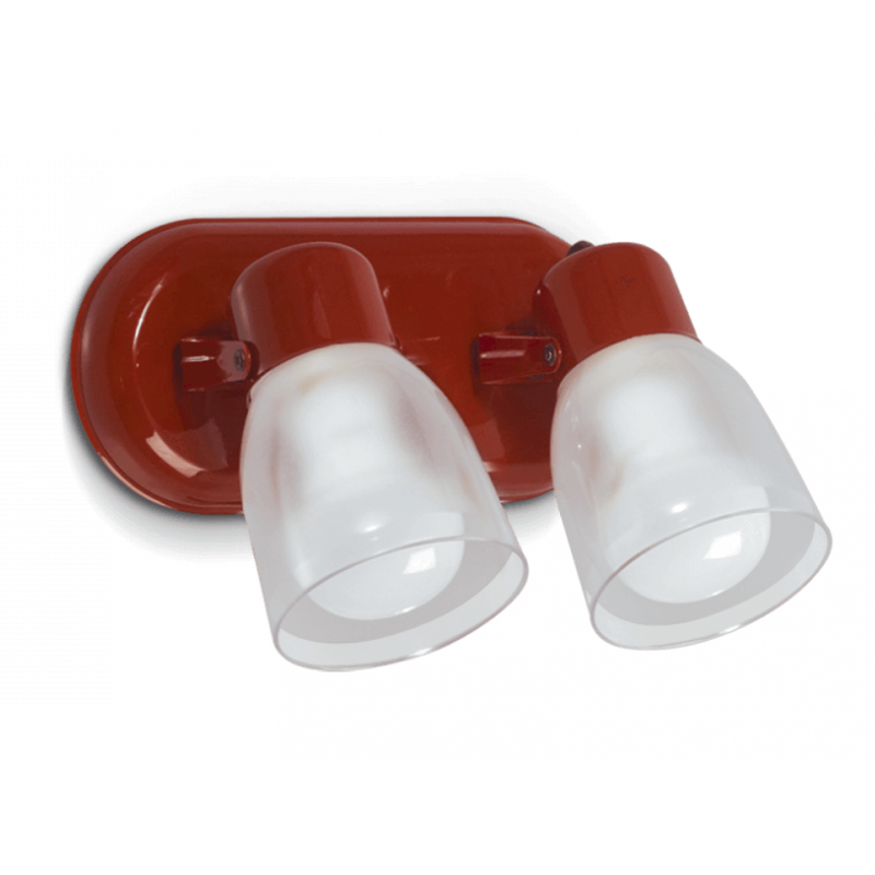 Spot SAN JUSTO LUJAN para 2 luces E27 con tulipa rojo Spot SAN JUSTO LUJAN para 2 luces E27 con tulipa rojo