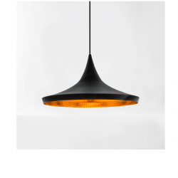 Colgante markas dixie m99-1bn de aluminio negro mate interior dorado 1 luz e27