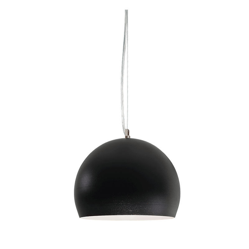 Colgante MARKAS ALYSSA esfera para 1 luz E27 negro interior blanco