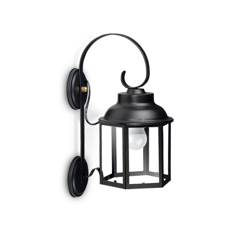 Farol SAN JUSTO HEXAGONAL ménsula colonial fija para 1 luz E27 negro