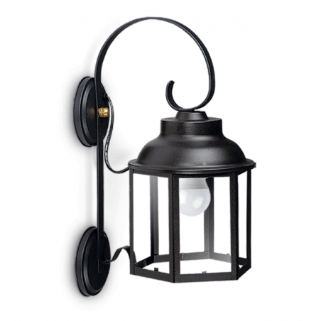 Farol SAN JUSTO HEXAGONAL ménsula colonial fija para 1 luz E27 negro