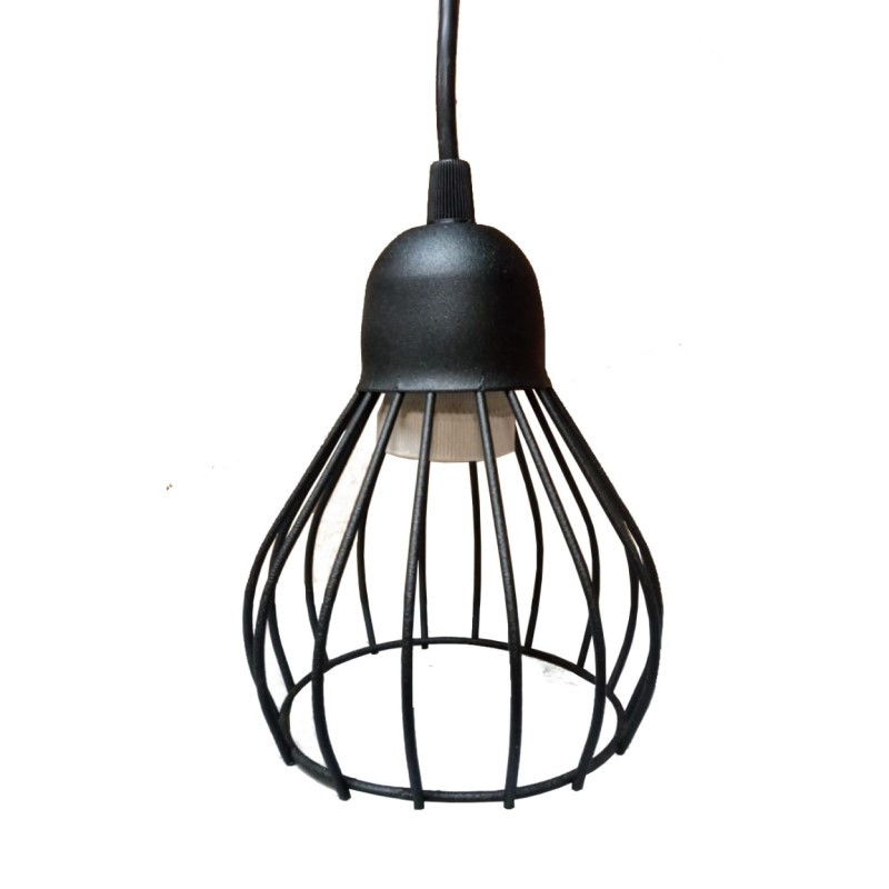 Colgante FERROLUX PORTO tipo jaula para 1 luz E27 negro