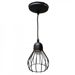 Colgante FERROLUX PORTO tipo jaula para 1 luz E27 negro