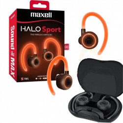 Auriculares maxell bt-halo sport bluetooth manos libres con estuche cargador portatil