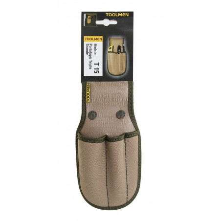 Portalapiz Triple TOOLMEN T15 Con Bolsillos De Diferentes Tamaños