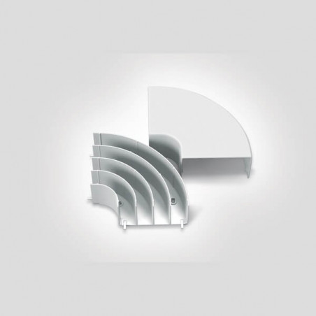 Unicanal HELLERMANN TYTON accesorio curva plana marfil