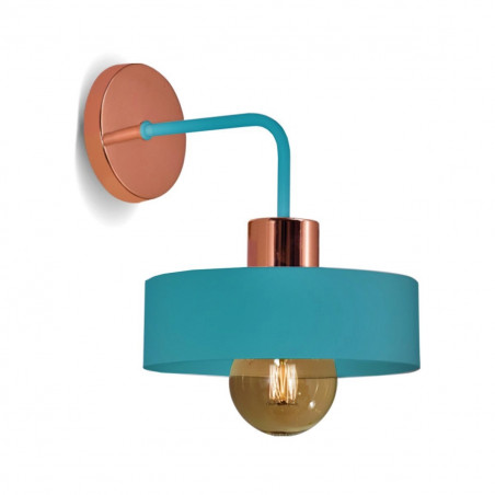 Aplique SAN JUSTO BALCARCE 1 luz E27 con brazo-pantalla chapa 20cms azul