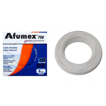 Rollo de cable unipolar prysmian afumex de 4mm2 x 100 metros
