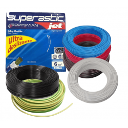 Rollo de cable unipolar PRYSMIAN SUPERASTIC JET 6mm2 100 metros norma IRAM 2183-NM247-3