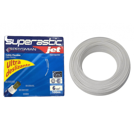 Cable Unipolar PRYSMIAN SUPERASTIC JET 6mm2 rollo por 100 metros Norma IRAM 2183-NM247-3