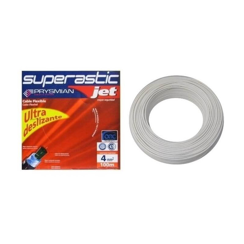 Rollo de cable unipolar PRYSMIAN SUPERASTIC JET 4mm2 100 metros norma IRAM 2183-NM247-3