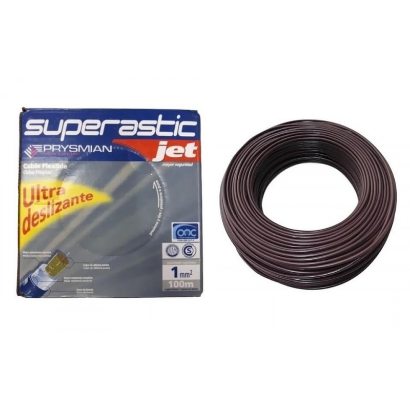 Rollo de cable unipolar PRYSMIAN SUPERASTIC JET 1mm2 100 metros norma IRAM 2183-NM247-3