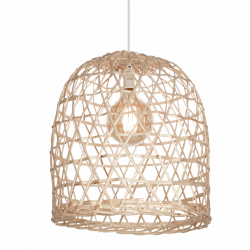 Campana CARILUX 40x40N de mimbre calada color natural