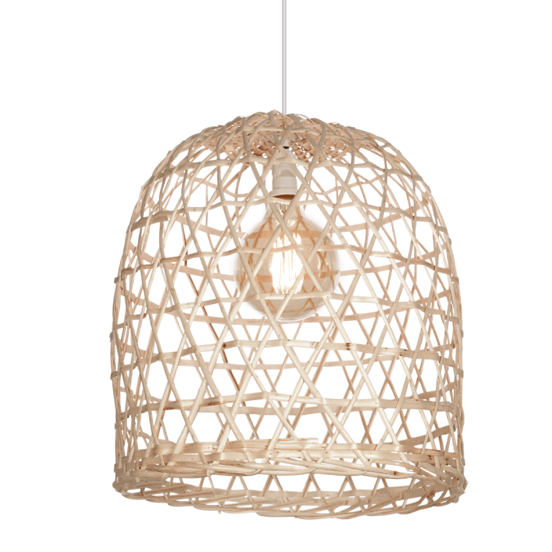 Colgante campana CARILUX para 1 luz E27 mimbre 40cm Colgante campana CARILUX para 1 luz E27 mimbre 40cm
