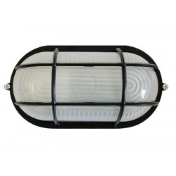 Tortuga sica aluminio ovalada con reja 60w negro