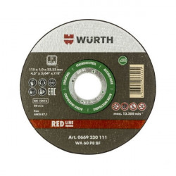 Disco de corte wurth rl ac/inox 115x1.0x22.2mm