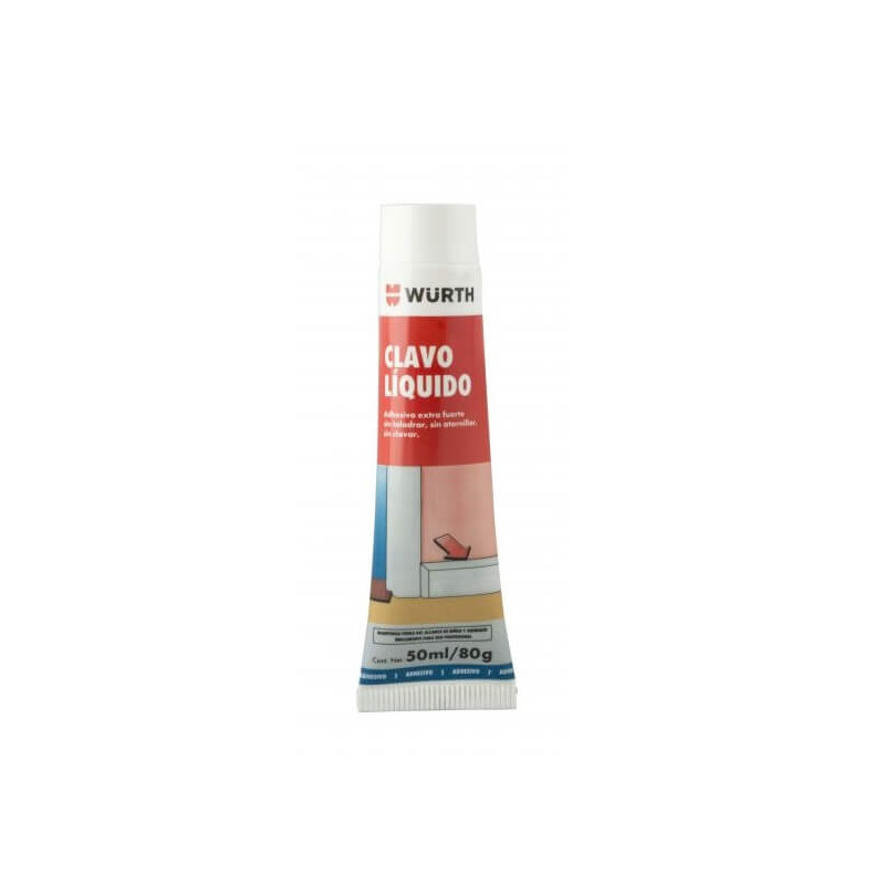 Adhesivo Clavo Liquido WURTH Blanco 50ml/80g