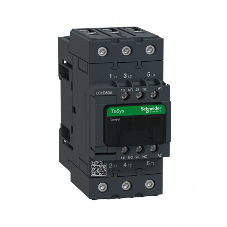 Contactor tripolar SCHNEIDER lc1d50am7 50a 1na+1nc bob.220vca