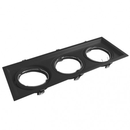 Artefacto de embutir MACROLED cardánico para ar111 3 luces negro