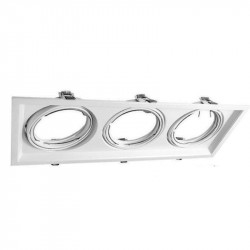 Artefacto de embutir MACROLED cardánico para ar111 3 luces blanco