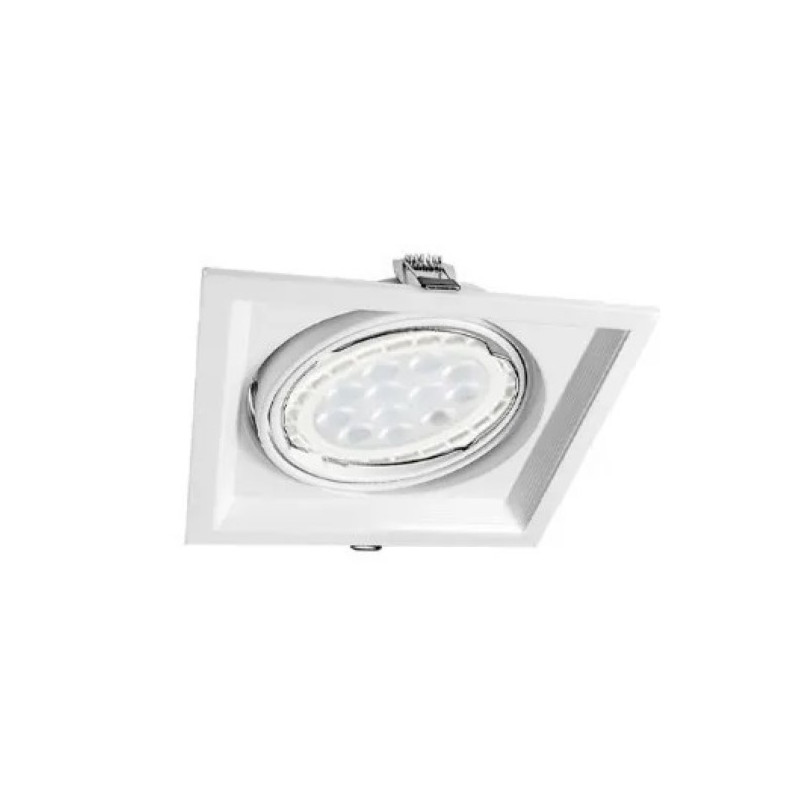 Artefacto de embutir MACROLED cardánico para 1 luz AR111 blanco