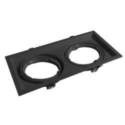 Artefacto de embutir MACROLED cardánico para 2 luces AR111 negro