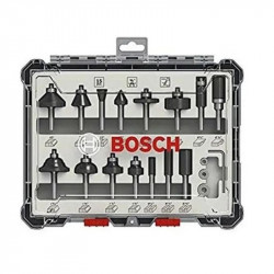 Set de fresas rectas bosch 15 piezas
