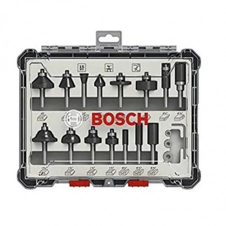 Set de fresas rectas bosch 15 piezas