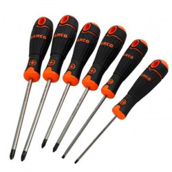Set de destornilladores bahco fit 6 piezas punta plana y phillips