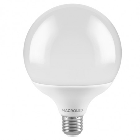 Lámpara led MACROLED globo g120 e27 18w 1620lm 2700ºk luz blanco cálido