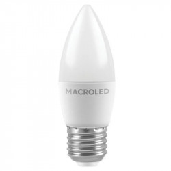 Lámpara led macroled vela c37 e27 6w 540lm 3000ºk luz cálida