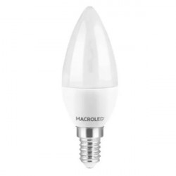 Lámpara led macroled vela c37 e14 6w 540lm 3000ºk luz cálida