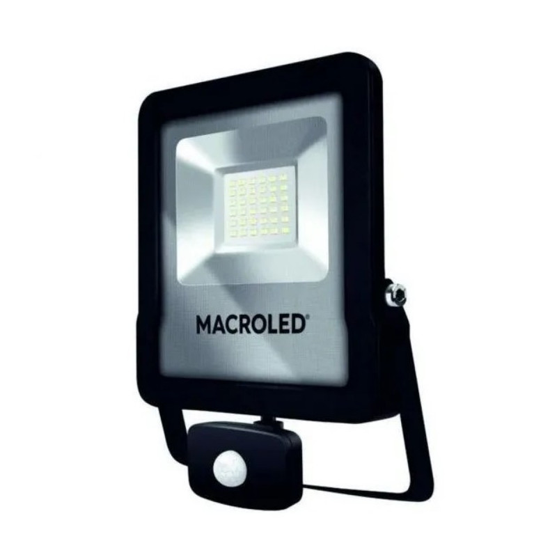 Reflector led MACROLED PRO IP65 30W 2700lm 6500K con sensor de movimiento