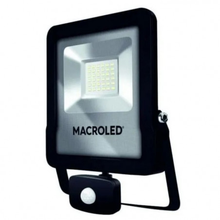 Reflector led MACROLED PRO IP65 30W 2700lm 6500K con sensor de movimiento