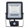 Reflector led MACROLED PRO IP65 30W 2700lm 6500K con sensor de movimiento