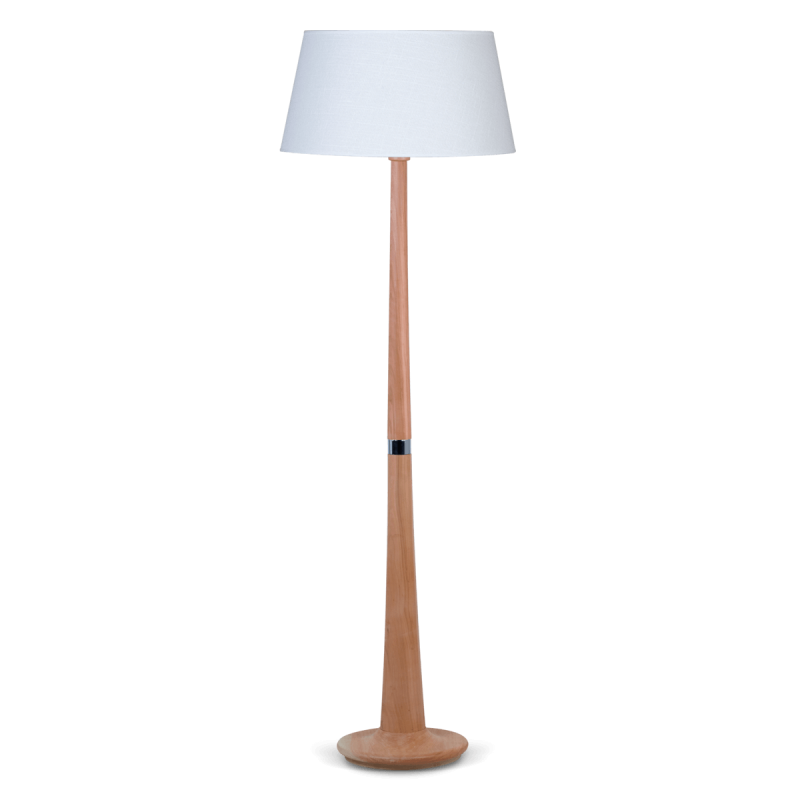 Lámpara de pie CARILUX NORDICA para 1 luz E27 madera pantalla arpillera
