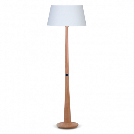 Lámpara CARILUX NORDICA de Pie madera de lenga mate pantalla arpillera h162cms