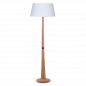 Lámpara CARILUX NORDICA de Pie madera de lenga mate pantalla arpillera