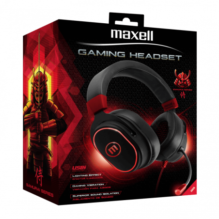 Auricular maxell ca-h-mic con microfono gamer vincha ajustable longitud del cable 2 m