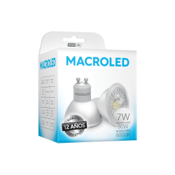 Lámpara led MACROLED dicroica eco dimer 7w GU10 6000ºk luz fría