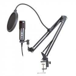 Micrófono nisuta ns-micg5 usb con brazo extensible/soporte antivibracion/filtro anti pop/trípode