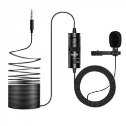 Micrófono NISUTA corbatero para cámara y celular cable 3.5mm de 6m