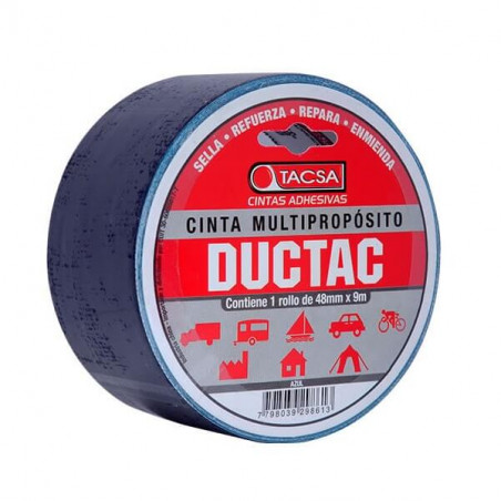 Cinta multiuso TACSA ductac L390 48mmx9mtx0.21mm azul