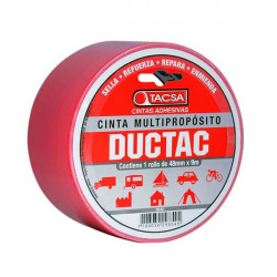 Cinta multiuso TACSA ductac L390 48mmx9mtx0.21mm rojo