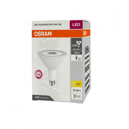 Lampara led osram par38 ip65 e27 de 12w 3000k 25°
