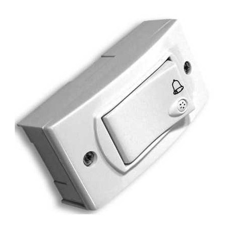 Llave Exterior JELUZ con 1 Pulsador Unipolar para Timbres Blanco